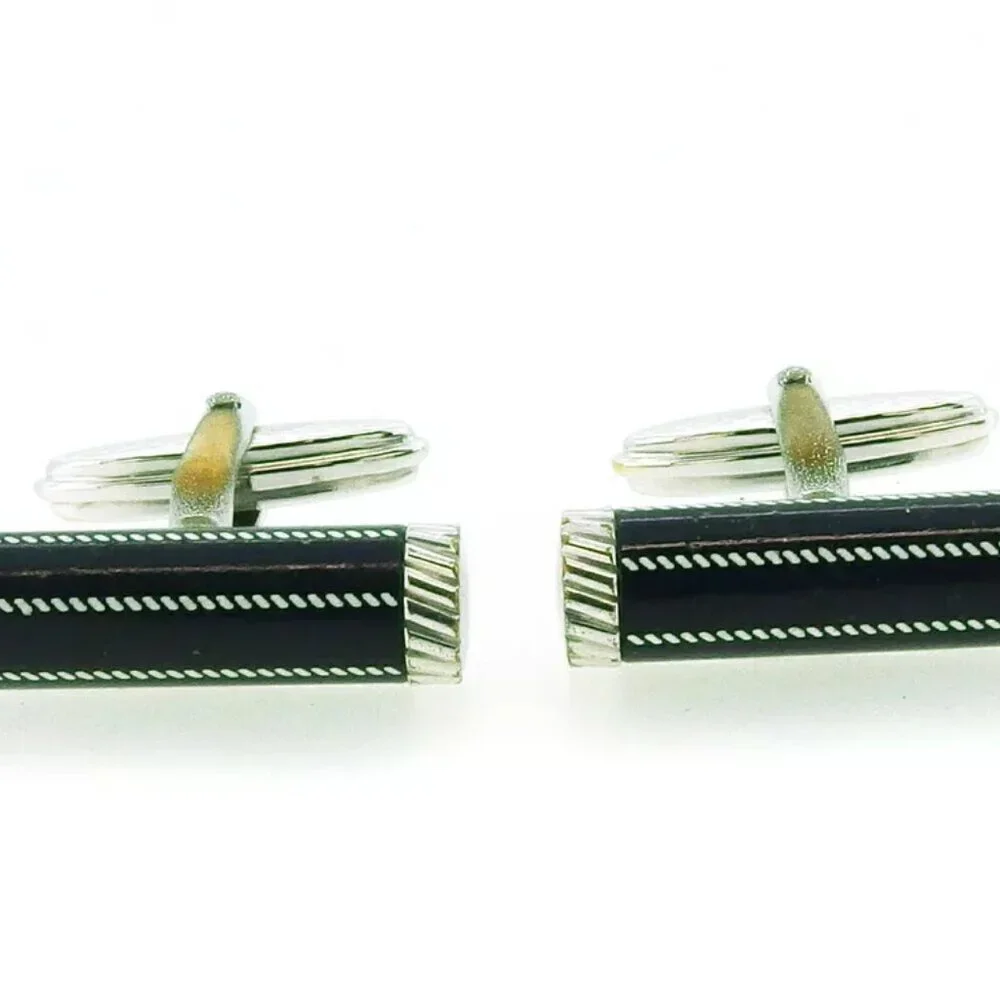 dunhill cuff bar type Silver hardware Authentic Used
